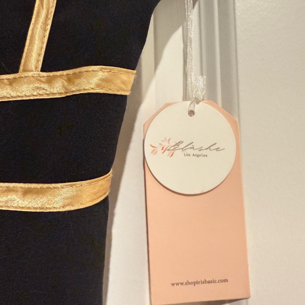 Blashe Elegant Black and Gold Dress - Picture 3 of 5